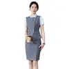 Traje Profesional de Salón de Belleza de Verano, Elegante Traje Chaleco, Ropa de Trabajo para Catering de Hotel, Uniforme de Trabajo para Mujer para Joyería