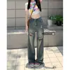 Jeans azules de verano rotos ajustados para hombres y mujeres, jeans lavados de moda estilo americano con dobladillo crudo