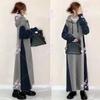 Vestido largo con capucha y suéter nuevo japonés y coreano a juego, talla 810