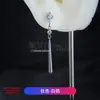 Arete de Aleación de Titanio F136 Colgante Piedra Cometa Circonita Incrustada Stud para Hélice Auricular con Rosca Interna Joyería de Titanio G23 para Piercing