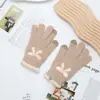 Guantes Cálidos Estilo Coreano para Invierno, Engrosados para Ciclismo, Separados por Dedos, a Prueba de Frío, Felpa de Cristal de Terciopelo para Pantalla Táctil, Lindos para Mujer Estilo Nuevo