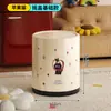 Lixeira fofa de desenho animado com rodas, grande capacidade para uso doméstico, adequada para sala de estar e quarto, recipiente de armazenamento em formato de torrada, maçã ou gato