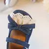 Zapatos de Cuero Estilo Coreano Inspirados en Chanel para Niñas, Nuevos Modelos Primavera y Otoño con Lazo, Zapatos de Princesa para Niños Pequeños, Mocasines de Moda con Velcro