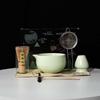 Juego de Té Matcha Transfronterizo Sencillo de 7 Piezas Cuenco de Cerámica Japonesa para Matcha Batidor de Bambú Soporte para Batidor de Té Palillo para Té Soporte para Batidor de Té