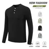 Camiseta de Algodón Mercerizado para Hombre Otoño Nuevo Cuello Redondo Manga Larga de Algodón Camiseta Base Cálida para Hombre Primavera 2025