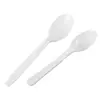 Garfo e Colher Dobráveis Pretos Descartáveis para Macarrão Instantâneo, Colher de Duas Peças para Iogurte, Colher Descartável para Alimentos Enlatados