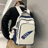 Mochila Escolar para Mulheres 2026 Nova de Aparência Sofisticada Costura em Contraste Moda Casual para Alunos do Ensino Fundamental e Médio Mochila Versátil