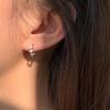 Pendientes de Nudo con Forma de Diamante de Pedrería Chapados en Plata S925 Estilo Nuevo de Moda Ins Versátiles Pendientes Japoneses y Coreanos para Mujeres Celebridad de Internet