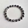 Pulsera Europea y Americana Transfronteriza de Vidrio Espaciador de 8 mm Diamante DIY Pulsera Pulsera Retro Ojo del Diablo Pulsera Elástica