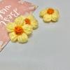 Flor de lana hecha a mano, flor tejida a mano, flor de algodón de leche tejida a mano, flor de puff de lana, accesorios de ropa, accesorios