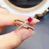 Anillo de Rubí Natural Popular al por Mayor de Fábrica Plata S925 Incrustado Piedra Principal 3*5 Joyería de Lujo Venta Directa de Fábrica