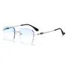 Gafas Sin Montura de Titanio Puro para Hombres con Miopía, Equipadas con Corrección de Astigmatismo de Prescripción, Diseño Polygonal Sin Montura Ultraligero, Fotocromáticas, Anti Luz Azul, Montura de Moda