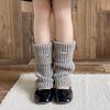 Calcetines Gruesos y Cálidos para Niños para Otoño e Invierno, Calcetines Holgados para Niñas, Color Sólido Estilo Coreano, Calentadores de Pantorrilla Tejidos para Niñas Mayores