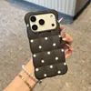 Funda de teléfono de lunares de macarrón de dopamina adecuada para Apple 18 Pro Max, 17/16, diseño simple de ventana grande para niñas, 15