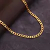 Joyería transfronteriza Europa y Estados Unidos moda nuevo collar de oro chapado en oro de 18 quilates para hombre collar lateral de 6 mm fabricantes venta al por mayor