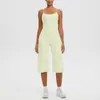 Nuevo Estilo Tirantes Finos Espalda Bonita Camiseta sin Mangas de Yoga Cintura Alta Secado Rápido Casual Cropped Pantalones de Pierna Ancha Conjunto de Ropa de Yoga para Exteriores Mujer