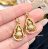 Colgante de Collar de Espino Confitado Doble Cara con Esmalte Anillo Retro Pendientes Rojos con Incrustaciones de Diamantes para Mujer de Gama Alta Estilo Chino Nuevo
