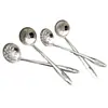 Colher para Panela Quente de Aço Inoxidável Conjunto Doméstico de Cozinha Colher de Sopa Escorredor Cabo Longo Espessado Escorredor de Sopa Eletrodoméstico Acessível Modelo de Entrega
