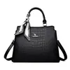 Bolso Transfronterizo para Mujeres de Mediana Edad 2026 Nueva Moda Bolso de Mano con Patrón de Cocodrilo Bolso de Mano de Gran Capacidad Bolso Cruzado para Mamá Moderno