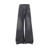 Nuevos jeans rectos de pierna ancha para hombre estilo retro americano con pedrería, lavados, corte holgado, caídos, hasta el suelo, pantalones rectos de calle