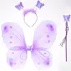 Promoção Amazon conjunto de três peças de asas de anjo e borboleta para crianças presente Dia das Crianças adereços de performance decoração de costas