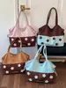 Bolsa de Ombro Fresca Estilo Coreano Outono Novo Estilo Sensação Relaxada Bolsa de Ombro Única Elegante Simples Moderna Bolsa Tote com Bordado de Estrela