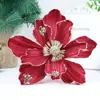 Flores Artificiales Más Vendidas Transfronterizas, Flores Falsas, Flores de Magnolia Navideñas Artificiales, Fábrica de Origen, Decoraciones Navideñas de Comercio Exterior