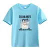 Comercio Exterior Americano Verano Pesado Color Sólido Estampado de Letras Algodón Manga Corta Camiseta Manga Media Ropa para Clase Padre-Hijo Ropa para Niños