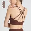 Sujetador Deportivo Sexy Cruz Espalda Hermosa Sin Costuras con Pecho para Mujer Europeo y Americano Fitness a Prueba de Golpes Push-Up Yoga Sujetador Deportivo para Mujer