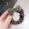 Banda de goma para el cabello femenina, coleta elástica alta para adultos, anillo para el intestino delgado, cuerda para la cabeza, cuerda para el cabello con diamantes de imitación duradera, banda para el cabello nueva que combina con todo