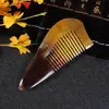 Pente de chifre natural com cauda pontuda retrô portátil pente massageador de cabelo pente de artesanato de chifre criativo fabricantes de pentes atacado