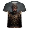 Camiseta de Manga Curta 2024 Hot Black Myth Goku Jogo Envolvente 2024 Verão Nova Solta Americana Masculina 3D