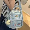 Nuevo Mochila Mini Transparente Estilo Perezoso Cuadros Dulces Frescos de Alto Valor Estilo Japonés Ins para Niñas