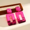 Pendientes Cuadrados Geométricos de Resina con Degradado Dopamina Exagerada Europeos y Americanos Pendientes de Moda Personalizados de Alta Gama Transfronterizos para Mujer
