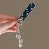 Grampo de Cabelo com Franja de Sino Diamante Azul Feminino Acessórios de Cabelo Exquisitos de Alta Qualidade Grampo Estilo Antigo Presilha de Penteado Presilha Lateral para Franja Presilha Bb Clip