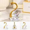 Cisne de cristal al por mayor en stock en rosa y blanco con cuello sólido, decoración del hogar, regalo del Día de San Valentín, cisne de cristal