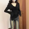 Jeans de Micro Campana de Calle Alta Americana de Primavera y Otoño para Mujer, Pantalones Rectos Estrechos de Pierna Ancha, Nuevo Diseño 2024 Otoño e Invierno