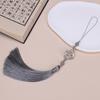 Franja com Tassel de Onda Estilo Palaciano Artesanato DIY Feito à Mão Broche Hanfu com Tassel Pingente de Leque Acessórios para Penteado