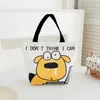 Nueva Bolsa de Lona Estilo Dibujo Animado Linda Gatito Bolso de Mano para Estudiante Versátil de Verano Ropa de Trabajo Bolsa de Gran Capacidad