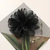 Flor de gasa de color liso plana cosida a mano con borde quemado al estilo coreano, accesorio para el cabello DIY, broche para el cabello, accesorios florales