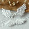 Alas de ángel de murciélago diablo con relieve de felpa de cuero sintético, hechas a mano, material de bricolaje, accesorios de decoración Lolita para abanicos