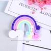 Decoração de bolo arco-íris de resina de cerâmica macia plug-in nuvens coloridas para crianças cartão de amor arco-íris decoração de festa de aniversário