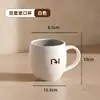 Taza Blanca Taihe de Doble Boca para Enjuague Bucal Taza para Cepillo de Dientes de Pareja con Asa Taza para Lavar de Gran Capacidad Taza para Cepillo de Dientes Creativa