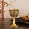Cálice Baifu Dourado em Latão Puro com Relevo High-end Retrô Copo Doméstico para Abastecimento de Água Utensílios de Vinho Decorativos Copo de Peça Única Ornatos