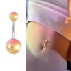 Nuevo piercing para el ombligo de resina arrugada de Amazon AliExpress, acrílico multicolor degradado, joyería para piercing en el ombligo.