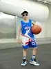 Camisa de basquete infantil meninos e meninas uniforme de treino de basquete de manga curta uniforme de equipe de competição roupa de performance roupa física atacado