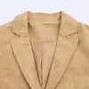 Atacado Transfronteiriço Outono 2025 Novo Roupa Europeia e Americana Moda de Rua Lapela Veludo Couro Sintético de Veado Casaco Longo Jaqueta