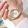 Novo Relógio com Pulseira de Aço Feminino Moda Nicho Temperamento Relógio Comércio Exterior Relógio de Luxo Leve Relógio de Quartzo Feminino de Ponta