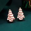 Brincos de Natal de madeira europeus e americanos, flocos de neve, botas, brincos de árvore de Natal, femininos, desenho animado, pequenos brincos de meia de Natal, presente