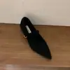 Zapatos Mary Jane de Lana Estilo Retro con Punta Aguda, Boca Baja, Tacón Grueso, Hebilla de Una Línea para Mujer con Forro de Terciopelo y Versátiles Zapatos Peludos